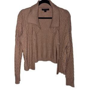 Marc New York Women’s Tan Cable Knit Cardigan Sweater Size Medium